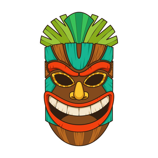 Laughing tiki mask. PNG - JPG and vector EPS (infinitely scalable).