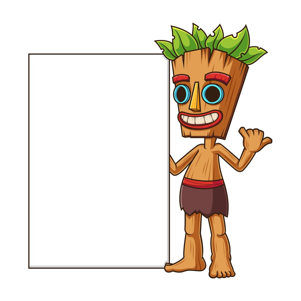 Tiki character blank sign. PNG - JPG and vector EPS (infinitely scalable).