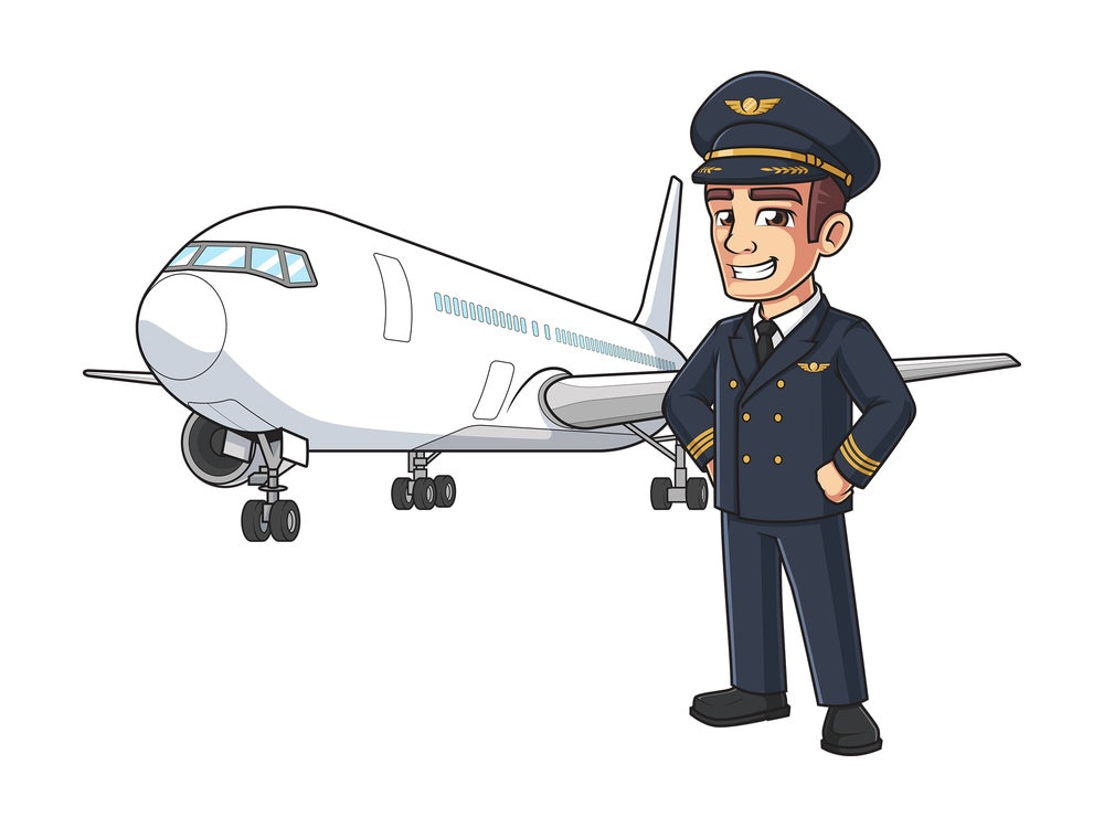 Airline pilot passenger plane. PNG - JPG and vector EPS (infinitely scalable).