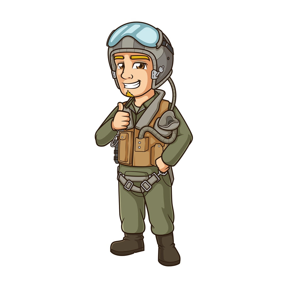 Jet fighter pilot thumbs up. PNG - JPG and vector EPS (infinitely scalable).