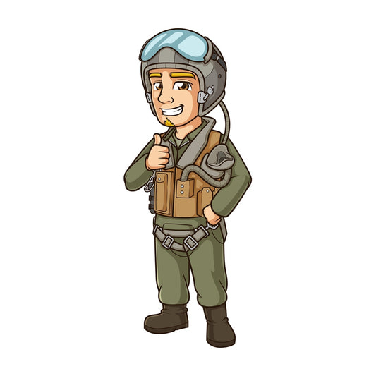 Jet fighter pilot thumbs up. PNG - JPG and vector EPS (infinitely scalable).