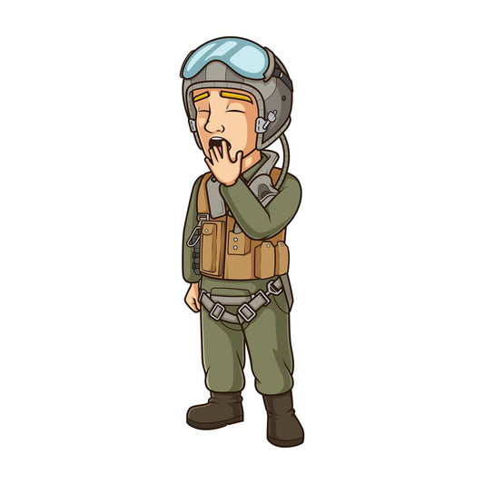 Tired jet fighter pilot. PNG - JPG and vector EPS (infinitely scalable).