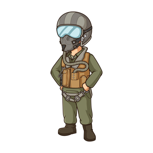 Jet fighter pilot wearing helmet. PNG - JPG and vector EPS (infinitely scalable).