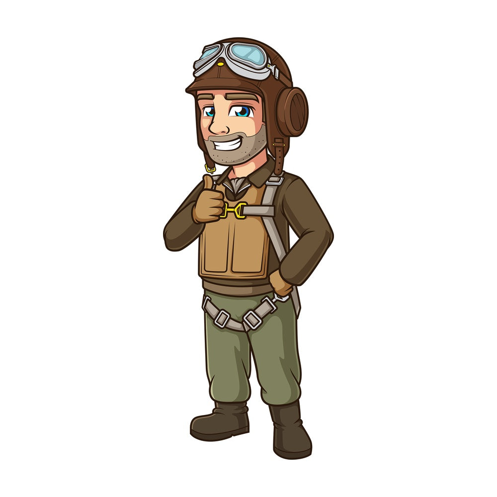 WW ii pilot thumbs up. PNG - JPG and vector EPS (infinitely scalable).