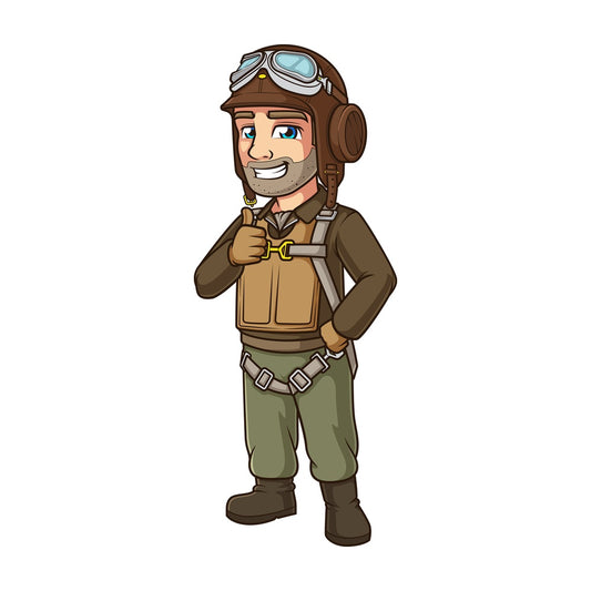 WW ii pilot thumbs up. PNG - JPG and vector EPS (infinitely scalable).