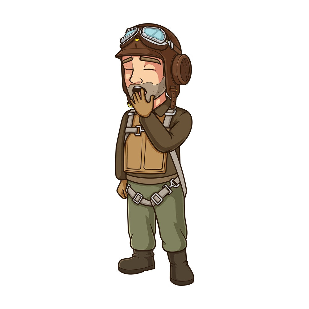 Tired ww ii pilot. PNG - JPG and vector EPS (infinitely scalable).