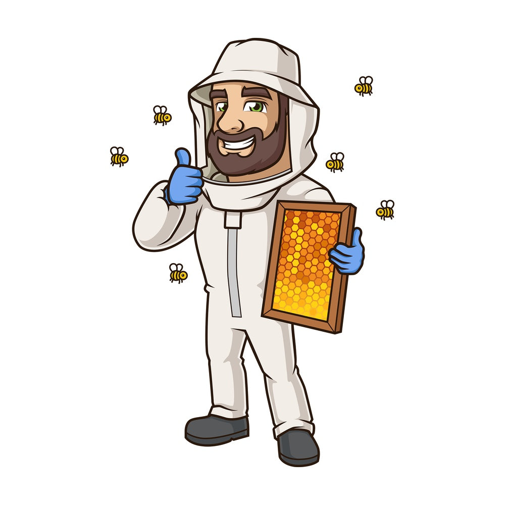 Male beekeeper thumbs up. PNG - JPG and vector EPS (infinitely scalable).