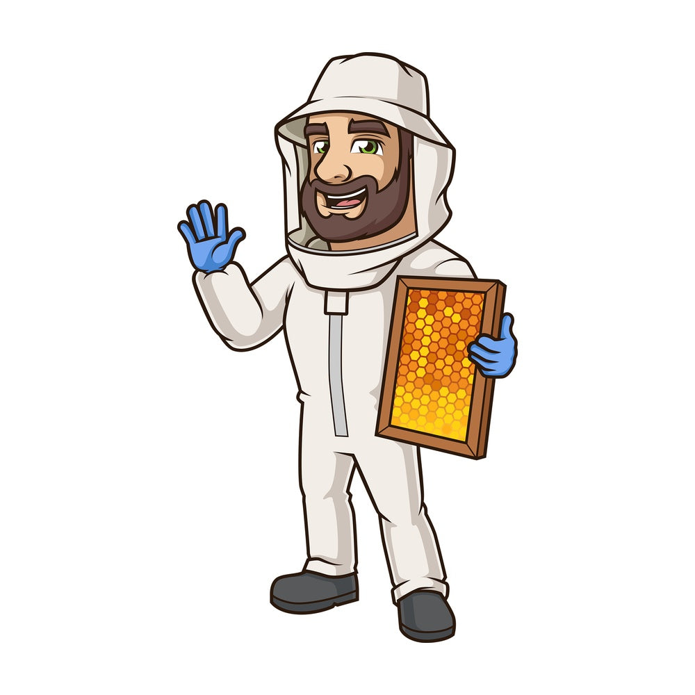 Beekeeper waving. PNG - JPG and vector EPS (infinitely scalable).
