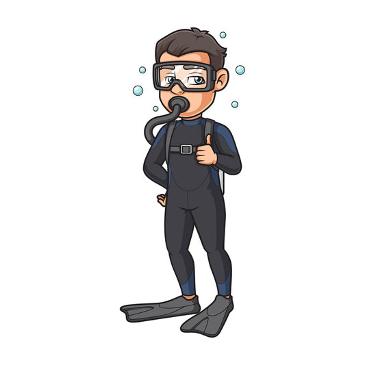 Male scuba diver. PNG - JPG and vector EPS (infinitely scalable).