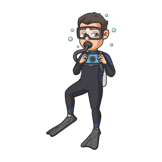 Scuba diver underwater photo. PNG - JPG and vector EPS (infinitely scalable).