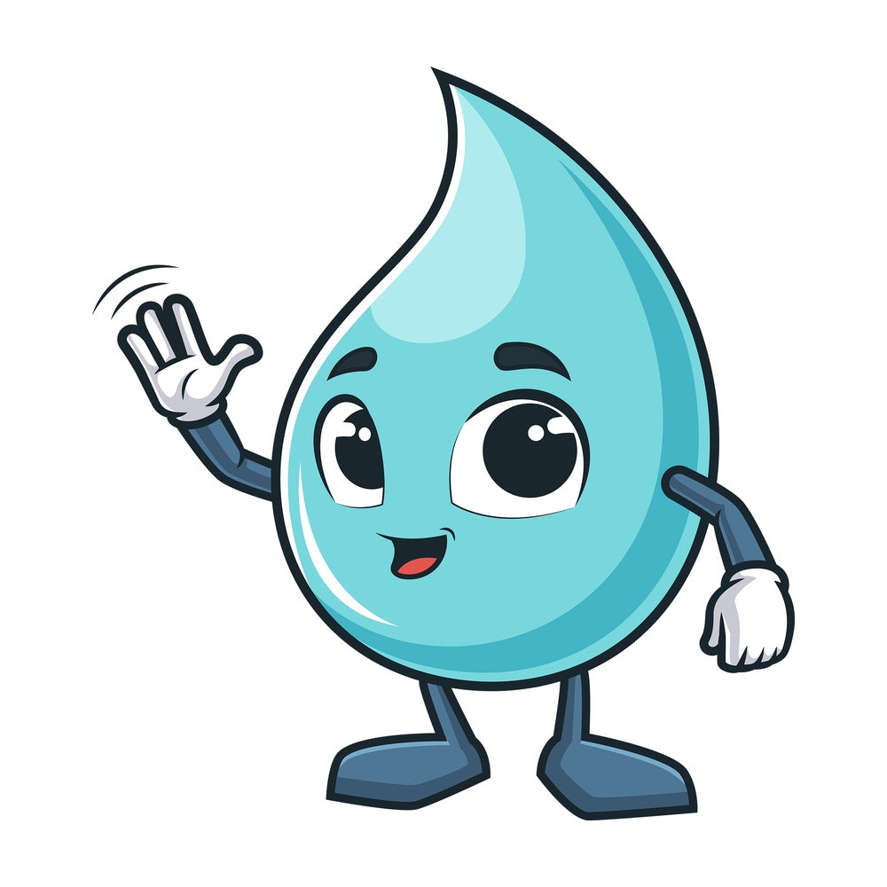 Cartoon water drop. PNG - JPG and vector EPS (infinitely scalable).