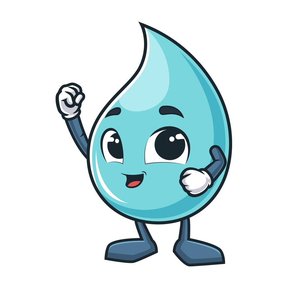 Cartoon water drop cheering. PNG - JPG and vector EPS (infinitely scalable).