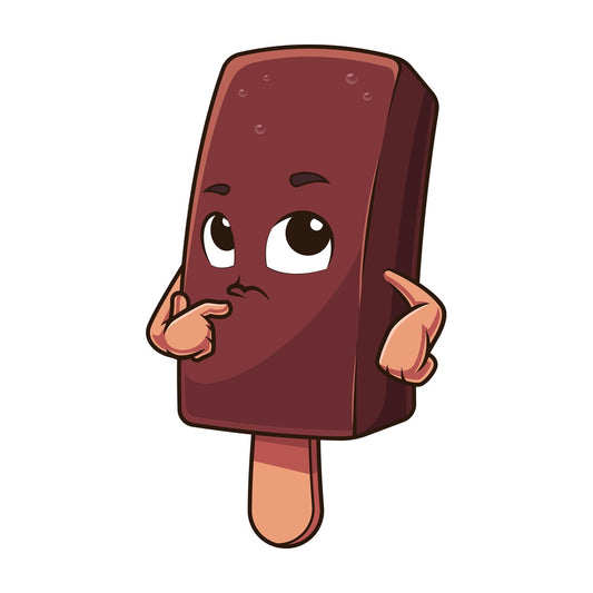 Cartoon ice popsicle thinking. PNG - JPG and vector EPS file formats (infinitely scalable). Image isolated on transparent background.