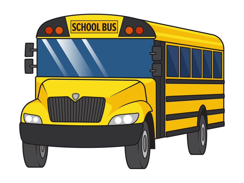 Cartoon school bus. PNG - JPG and vector EPS file formats (infinitely scalable). Image isolated on transparent background.