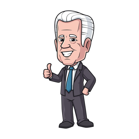 Cartoon joe biden thumbs up. PNG - JPG and vector EPS (infinitely scalable).