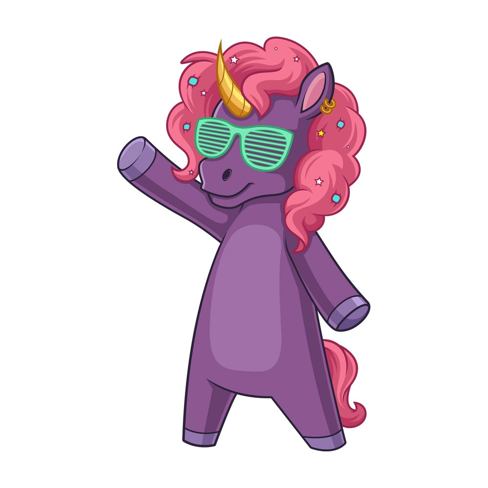 Cartoon groovy unicorn. PNG - JPG and vector EPS (infinitely scalable).