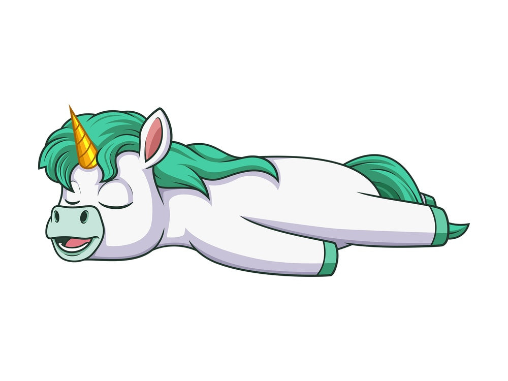 Tired unicorn sleeping. PNG - JPG and vector EPS (infinitely scalable).