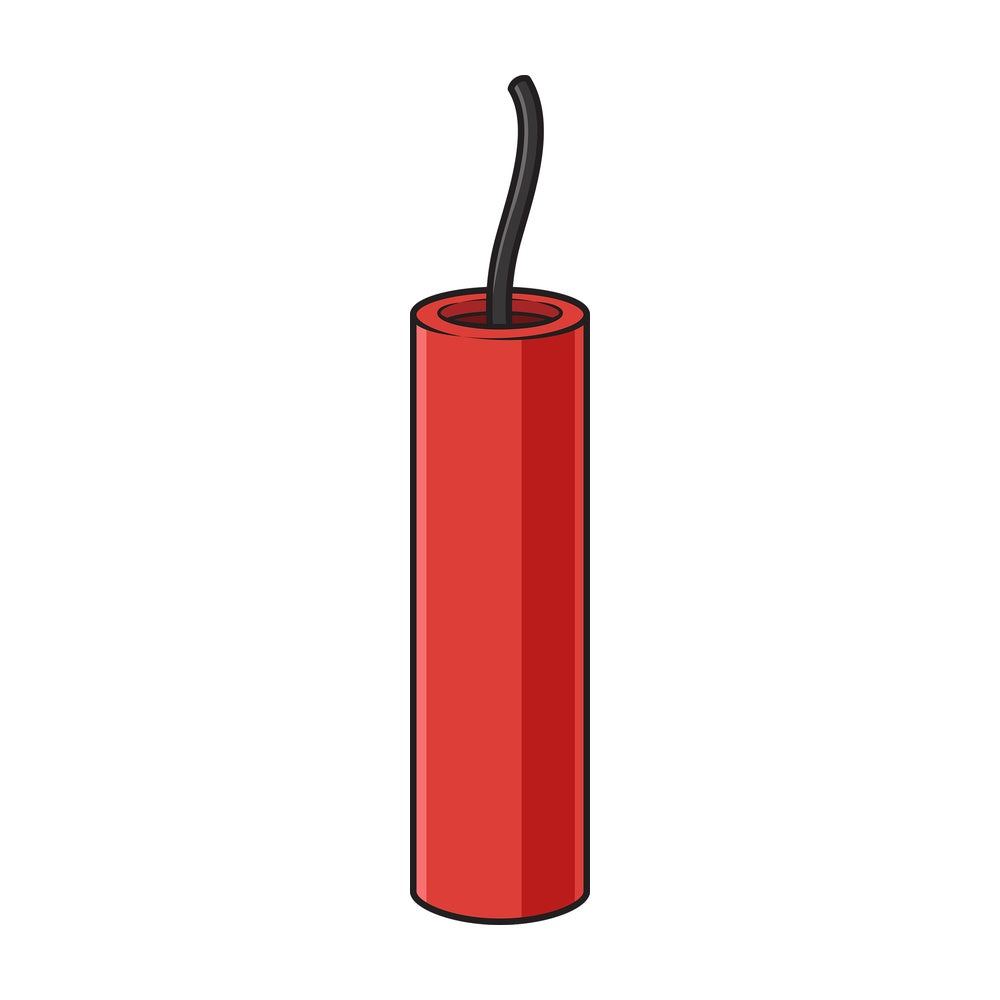 Cartoon red dynamite stick. PNG - JPG and vector EPS file formats (infinitely scalable). Image isolated on transparent background.