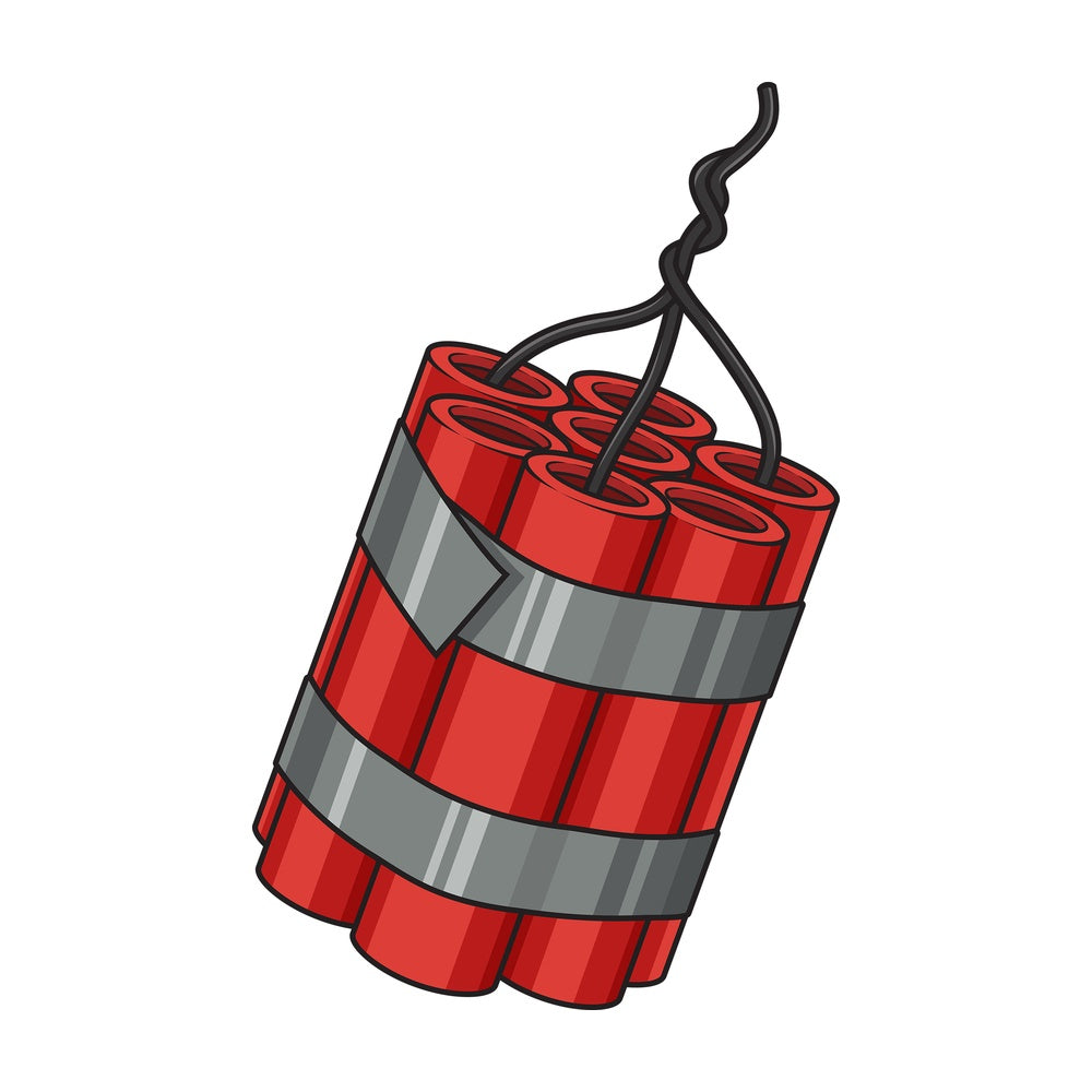 Cartoon dynamite bomb. PNG - JPG and vector EPS file formats (infinitely scalable). Image isolated on transparent background.
