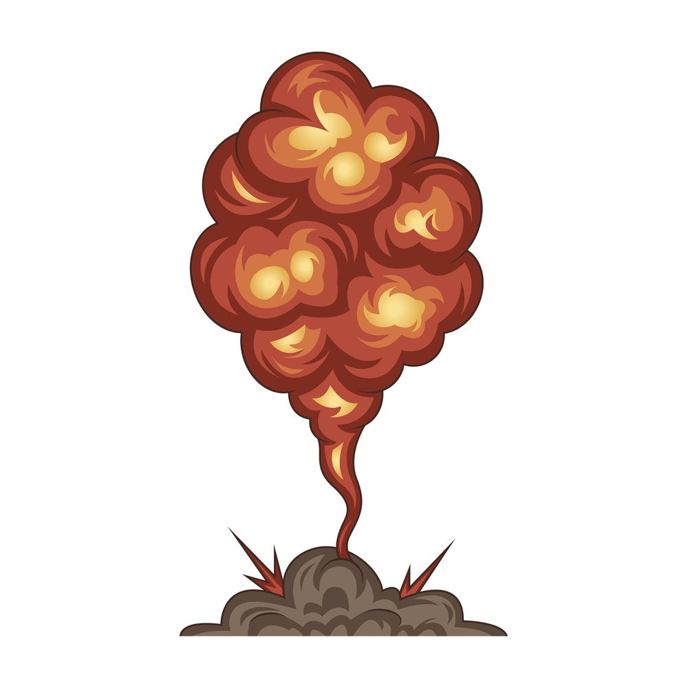 Explosion in the ground. PNG - JPG and vector EPS (infinitely scalable).