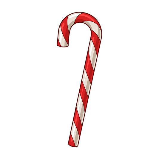 Cartoon candy cane christmas dessert. PNG - JPG and vector EPS file formats (infinitely scalable). Image isolated on transparent background.