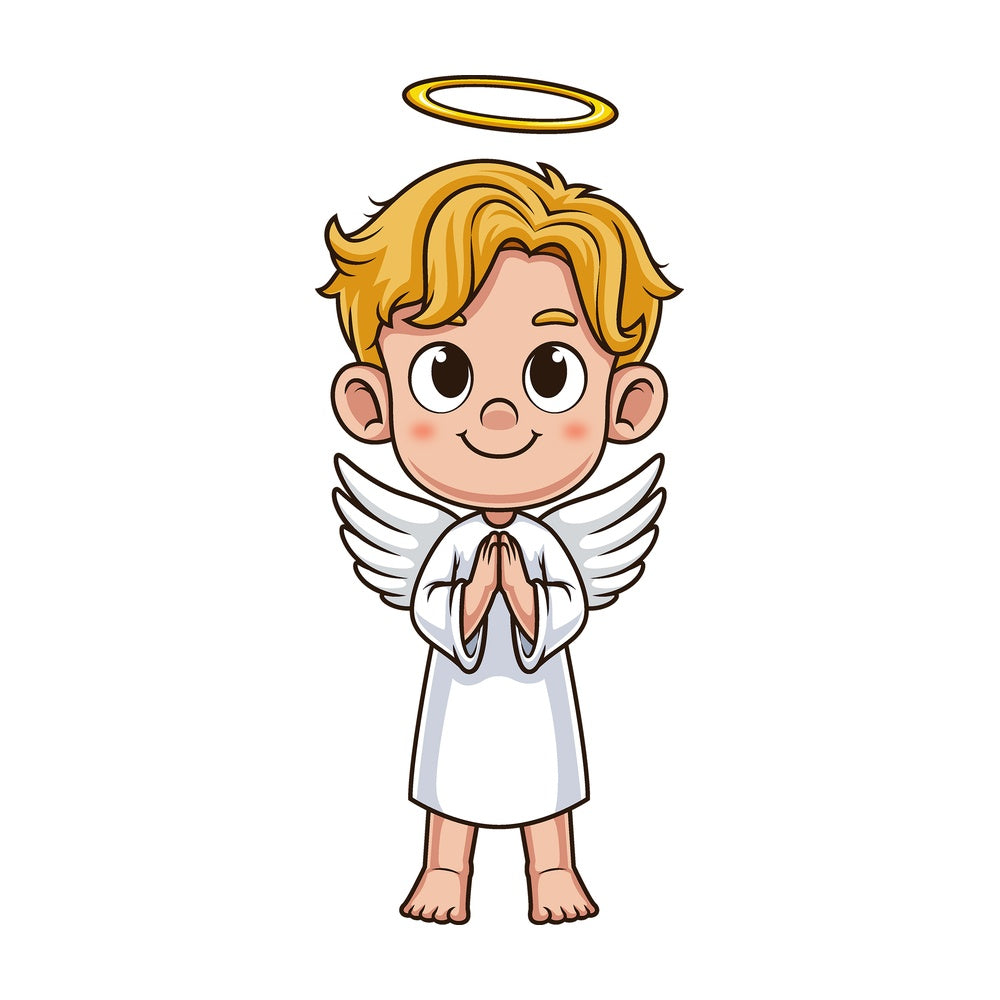 Cartoon christmas angel. PNG - JPG and vector EPS file formats (infinitely scalable). Image isolated on transparent background.