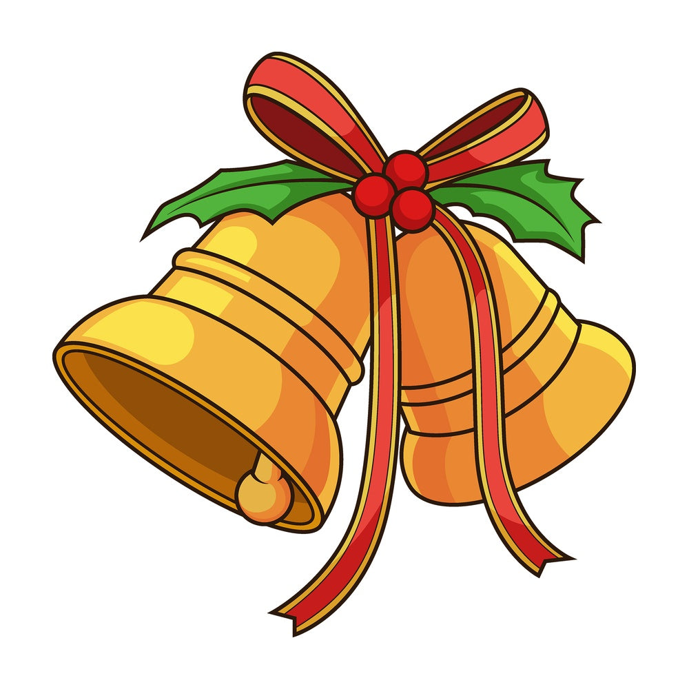 Cartoon christmas bells. PNG - JPG and vector EPS file formats (infinitely scalable). Image isolated on transparent background.