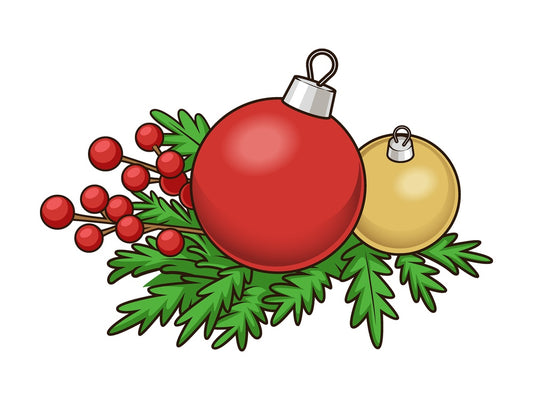 Cartoon christmas ornaments. PNG - JPG and vector EPS file formats (infinitely scalable). Image isolated on transparent background.