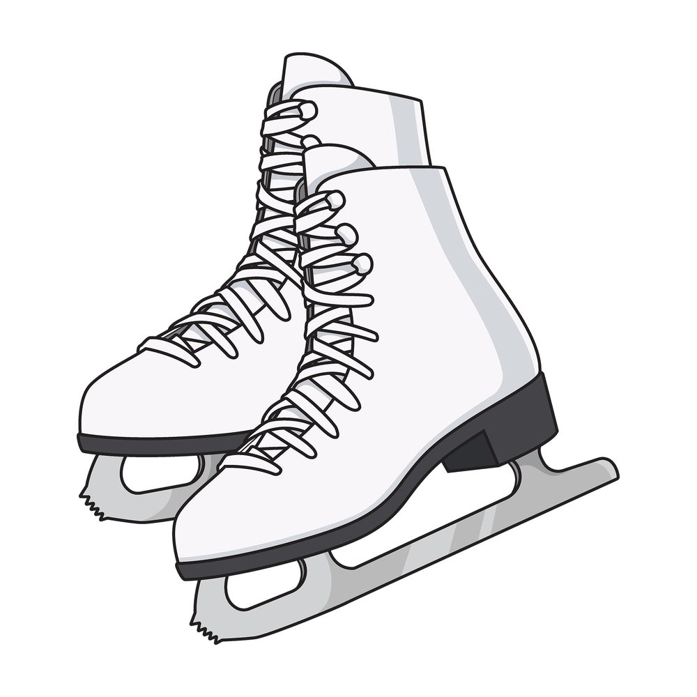 Cartoon ice skates. PNG - JPG and vector EPS file formats (infinitely scalable). Image isolated on transparent background.