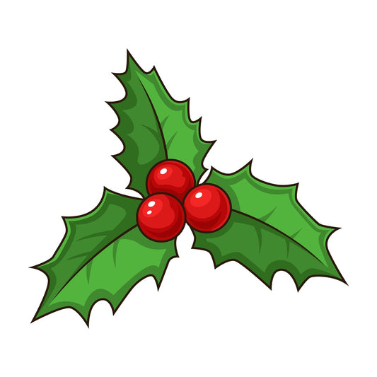 Cartoon christmas holly. PNG - JPG and vector EPS file formats (infinitely scalable). Image isolated on transparent background.