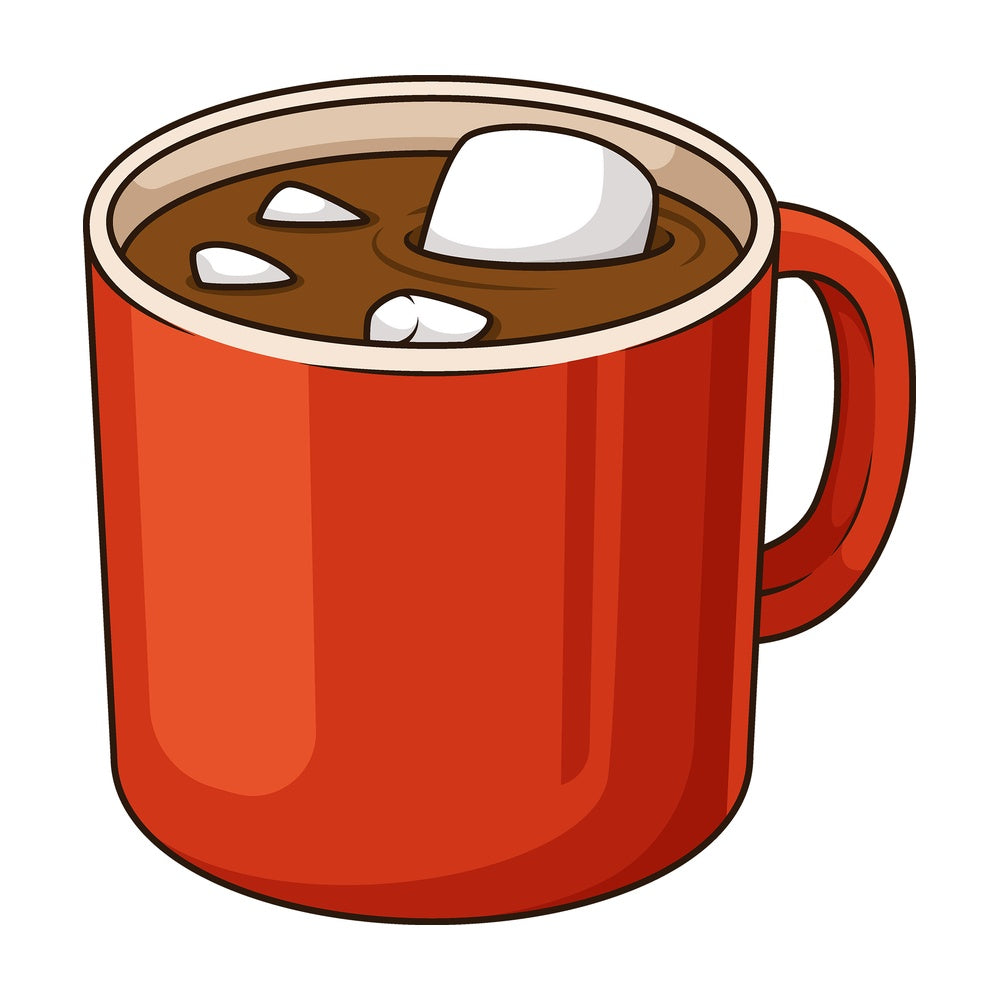 Cartoon hot chocolate with marshmallows. PNG - JPG and vector EPS file formats (infinitely scalable). Image isolated on transparent background.