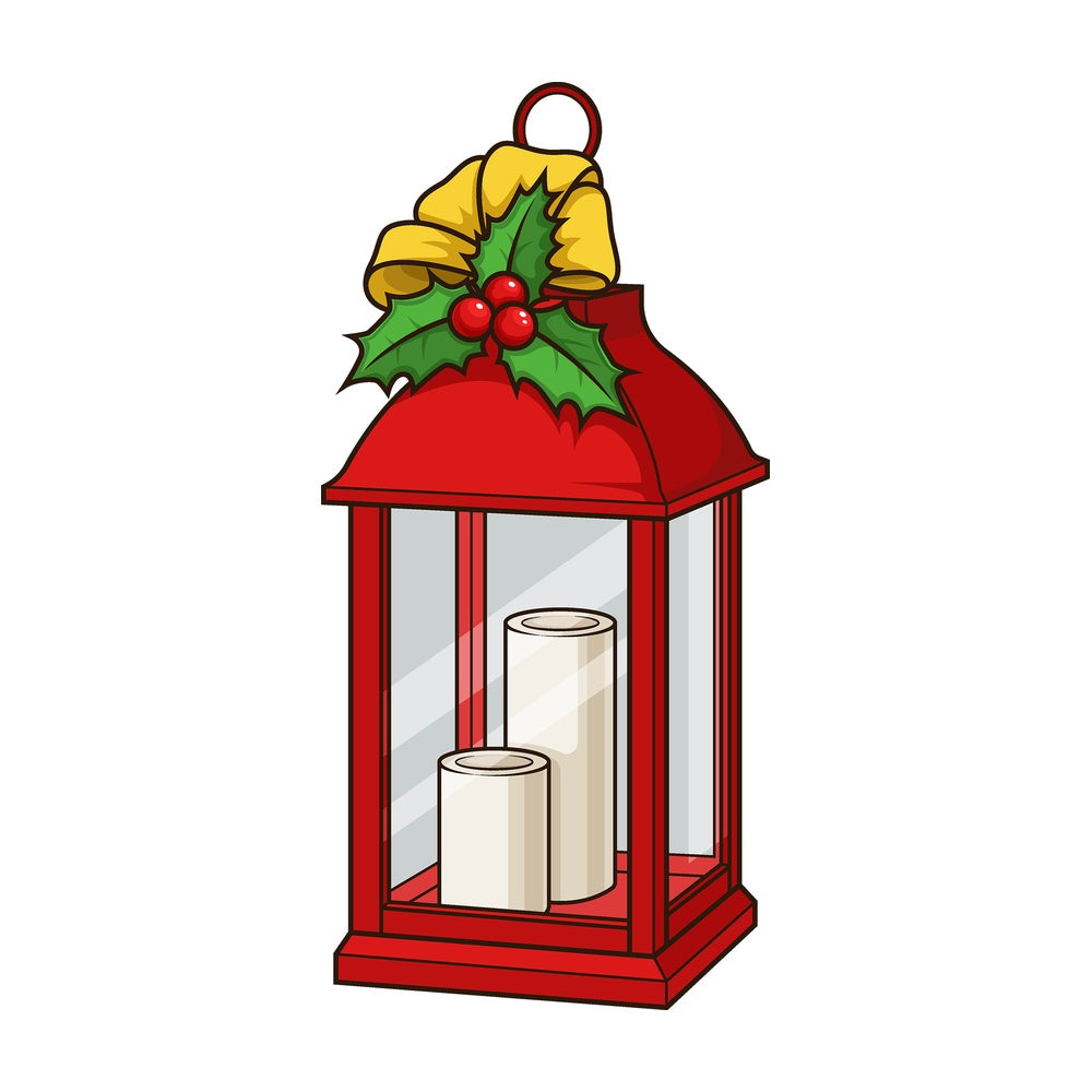 Cartoon christmas lantern. PNG - JPG and vector EPS file formats (infinitely scalable). Image isolated on transparent background.