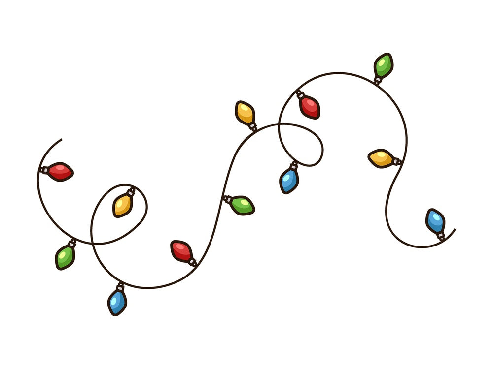 Cartoon christmas lights. PNG - JPG and vector EPS file formats (infinitely scalable). Image isolated on transparent background.