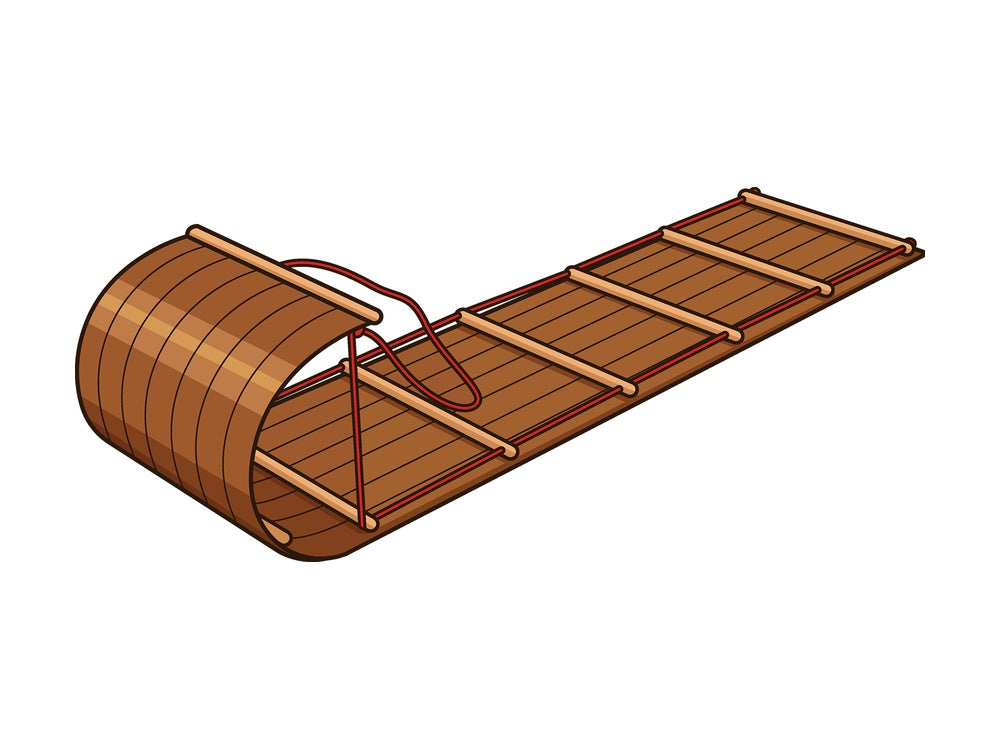 Cartoon toboggan xmas. PNG - JPG and vector EPS file formats (infinitely scalable). Image isolated on transparent background.