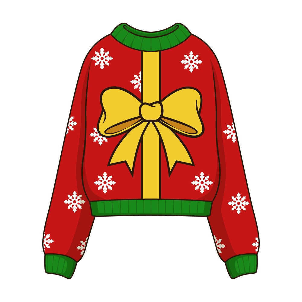 Cartoon ugly christmas sweater. PNG - JPG and vector EPS file formats (infinitely scalable). Image isolated on transparent background.