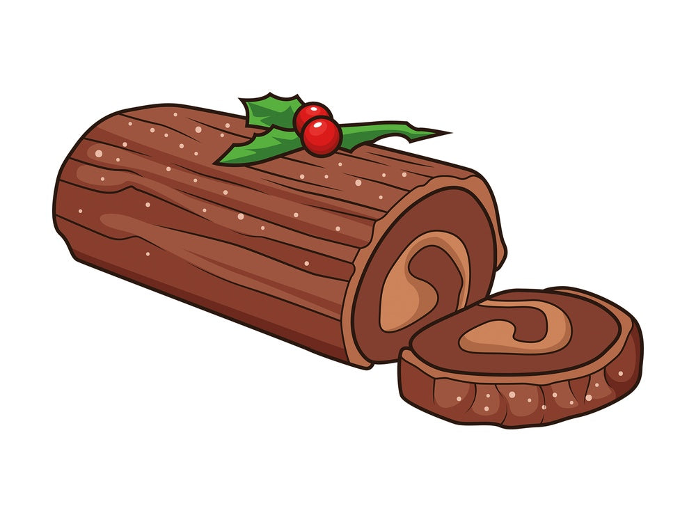 Cartoon yule log. PNG - JPG and vector EPS file formats (infinitely scalable). Image isolated on transparent background.