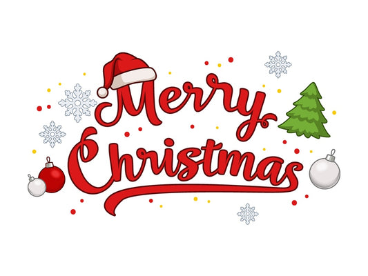 Cartoon merry christmas jolly sign. PNG - JPG and vector EPS file formats (infinitely scalable). Image isolated on transparent background.