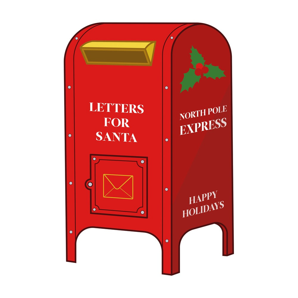 Cartoon christmas letterbox. PNG - JPG and vector EPS file formats (infinitely scalable). Image isolated on transparent background.