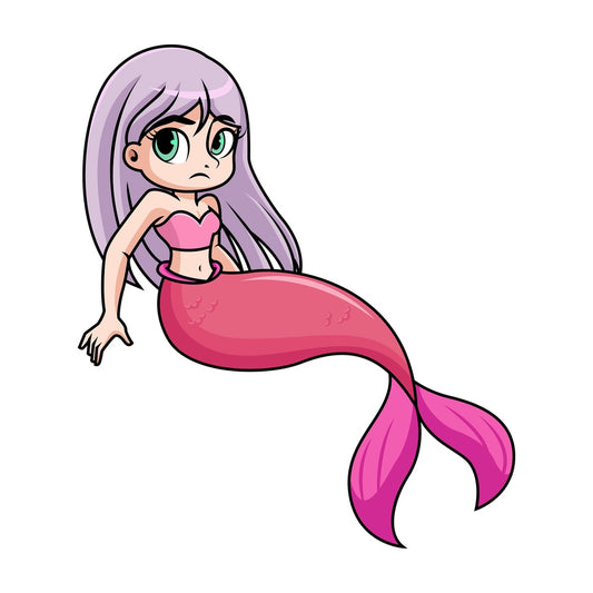 Annoyed mermaid. PNG - JPG and vector EPS file formats (infinitely scalable). Image isolated on transparent background.