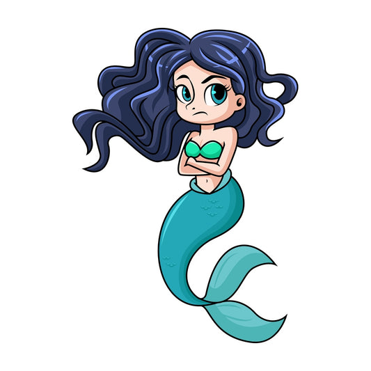 Angry mermaid. PNG - JPG and vector EPS file formats (infinitely scalable). Image isolated on transparent background.