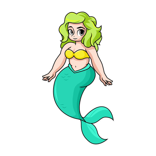 Chubby mermaid. PNG - JPG and vector EPS file formats (infinitely scalable). Image isolated on transparent background.