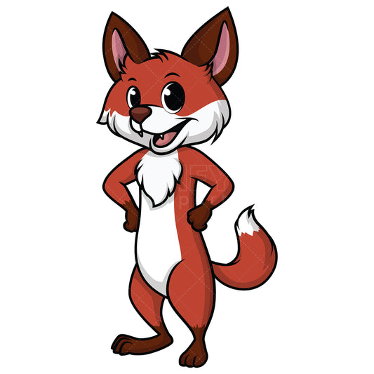 Royalty-free stock vector illustration of a happy fox.