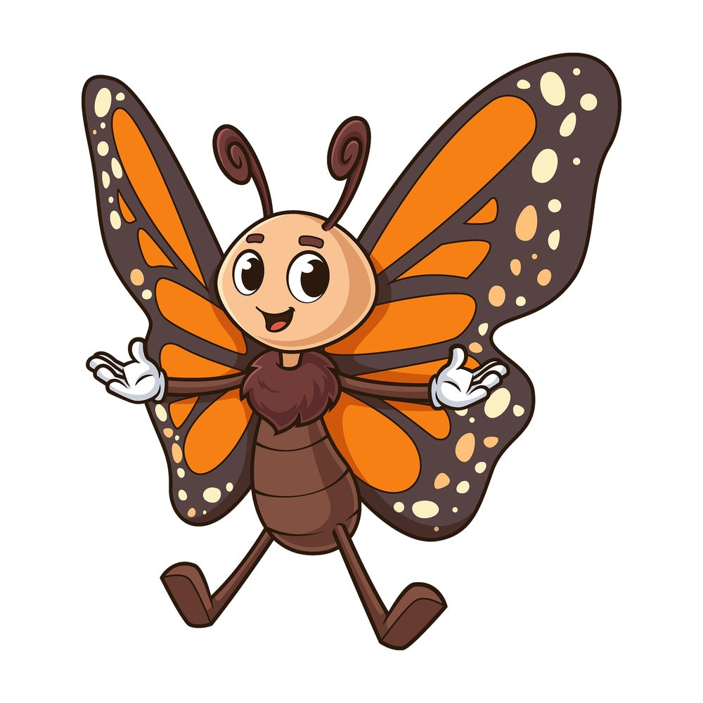 Cartoon cute adult butterfly. PNG - JPG and vector EPS (infinitely scalable).