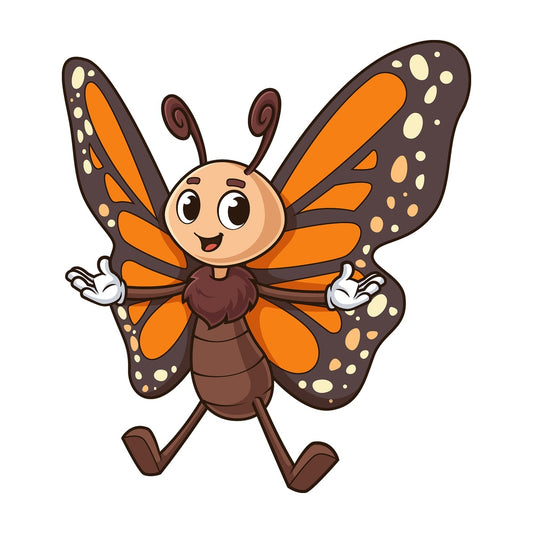 Cartoon cute adult butterfly. PNG - JPG and vector EPS (infinitely scalable).