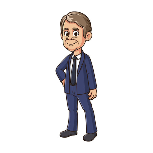 Cartoon jimmy carter. PNG - JPG and vector EPS file formats (infinitely scalable). Image isolated on transparent background.