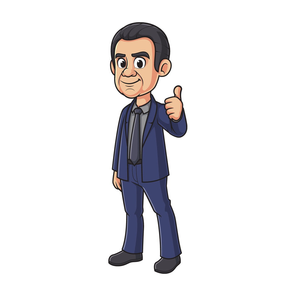 Cartoon richard nixon. PNG - JPG and vector EPS file formats (infinitely scalable). Image isolated on transparent background.