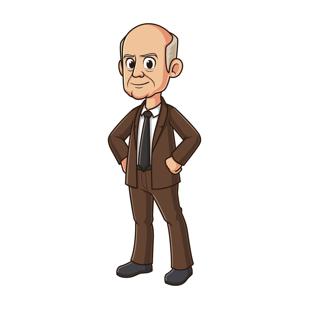Cartoon dwight d eisenhower. PNG - JPG and vector EPS file formats (infinitely scalable). Image isolated on transparent background.
