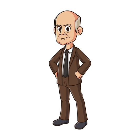 Cartoon dwight d eisenhower. PNG - JPG and vector EPS file formats (infinitely scalable). Image isolated on transparent background.