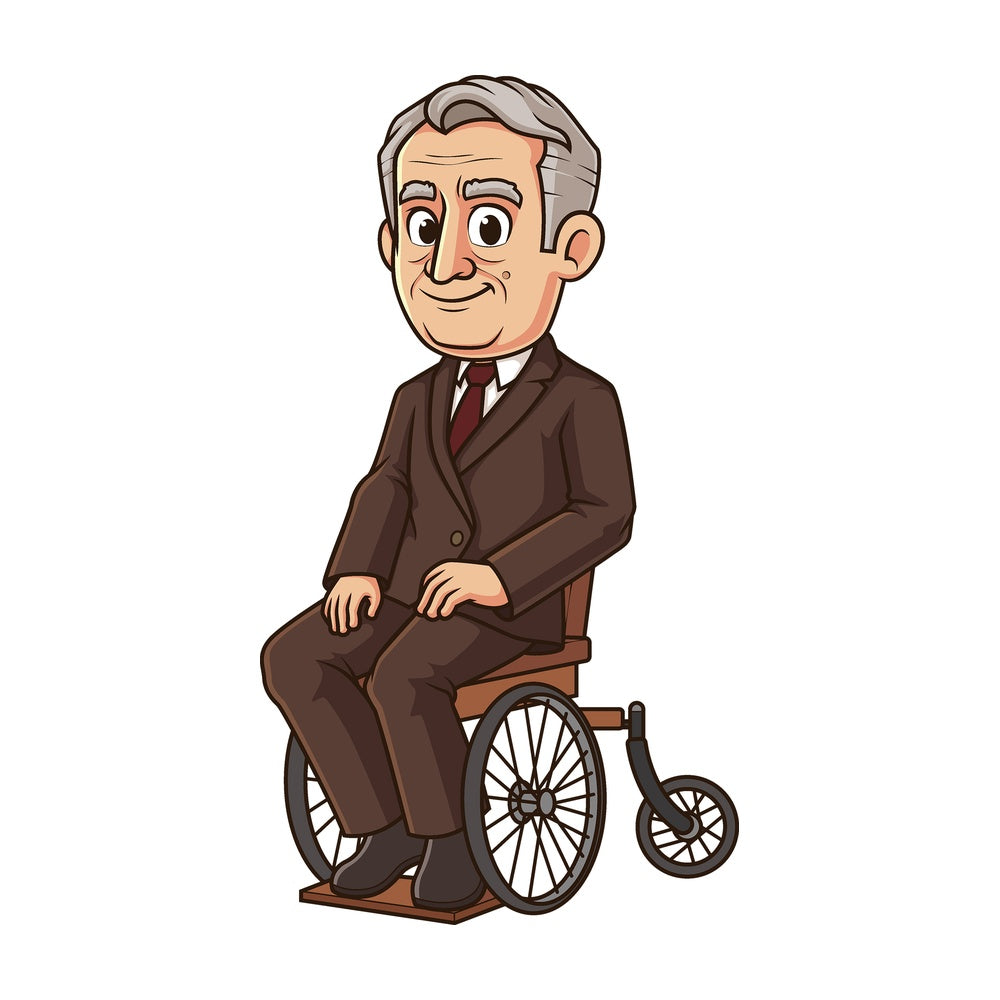 Cartoon franklin roosevelt. PNG - JPG and vector EPS file formats (infinitely scalable). Image isolated on transparent background.