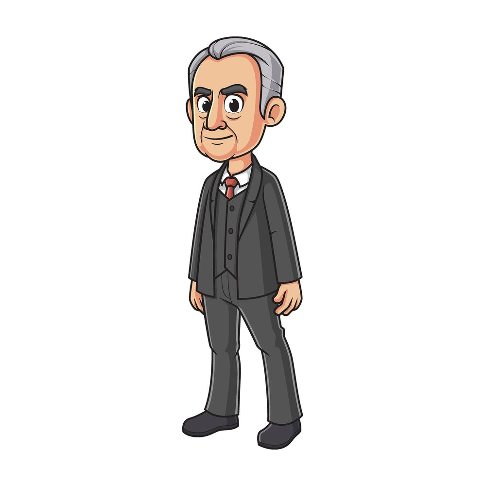 Cartoon warren g harding. PNG - JPG and vector EPS file formats (infinitely scalable). Image isolated on transparent background.